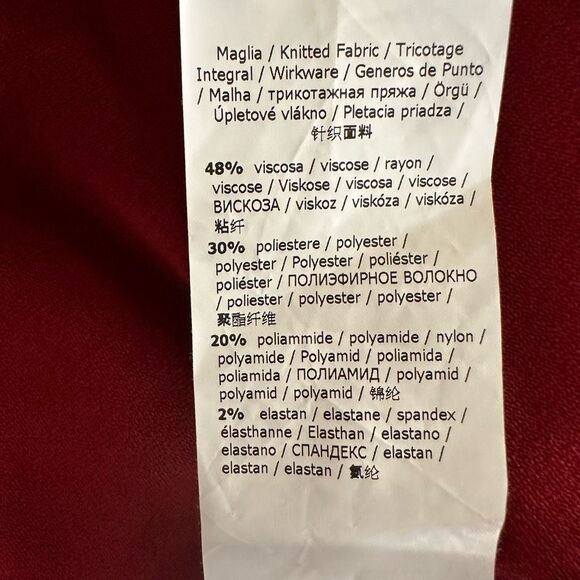 Max Mara Red Knitted Drop Waist Long Sleeves Dress Sz L Basic Luxury - Picture 8 of 9